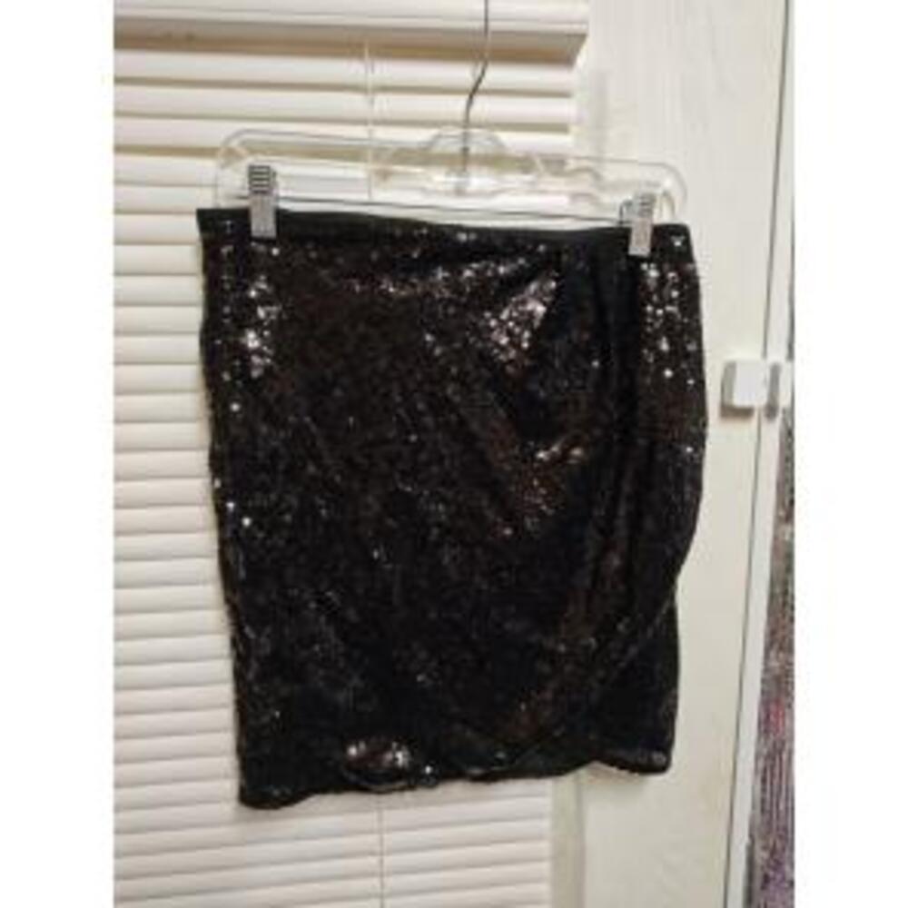 Altar'd State Black Sequin Pencil Skirt